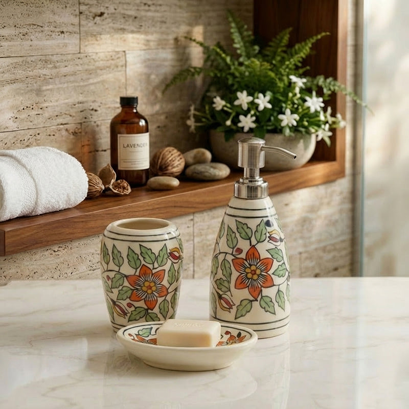 Aqua Charm Ceramic Bathroom Set - Three Piece Set