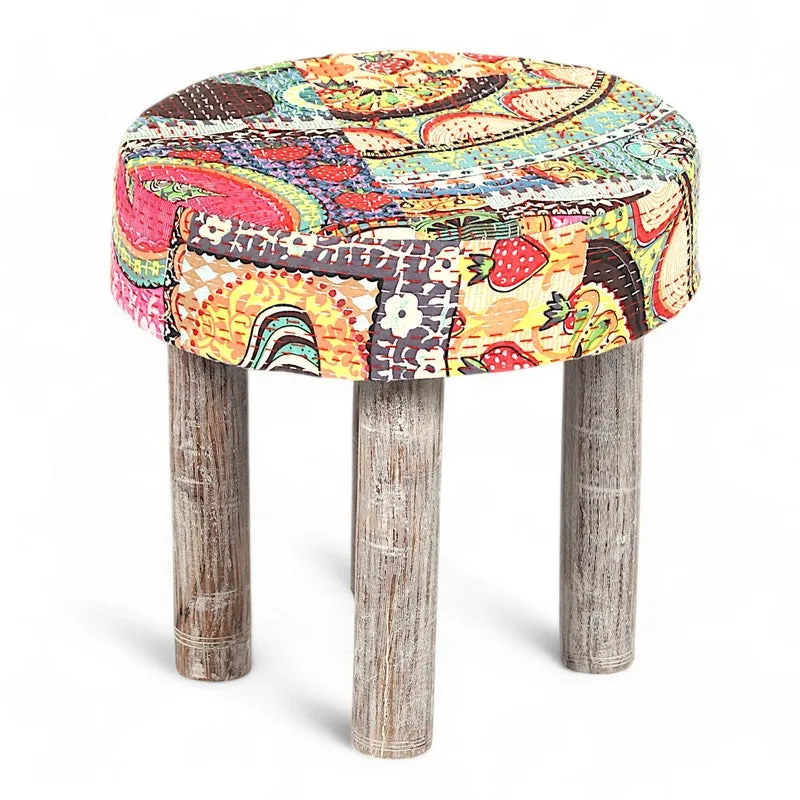 Qavex Sheesham Wooden Stools (Multicolor) - Set Of Two media 4