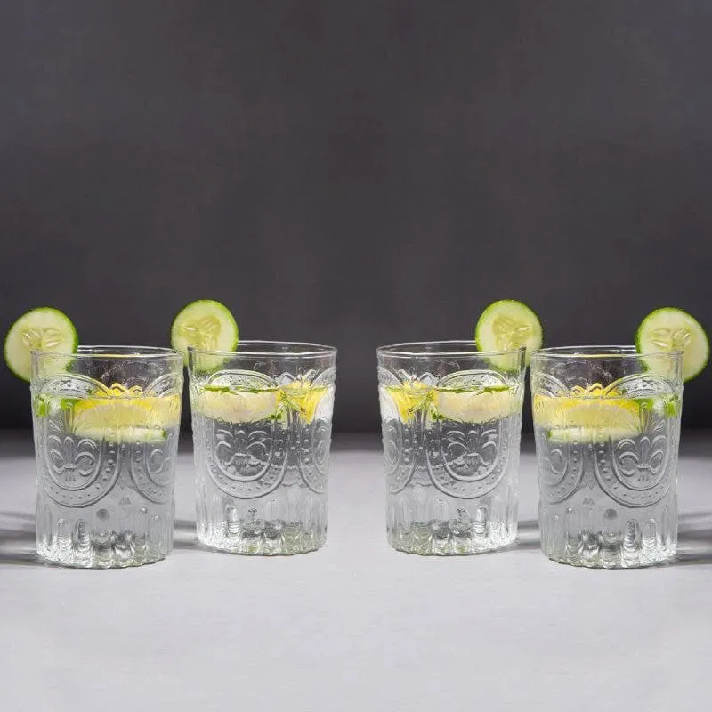 Drinking Glassy Glamour Old Fashioned Drinking Glass (400 mL) - Set Of Four media 1