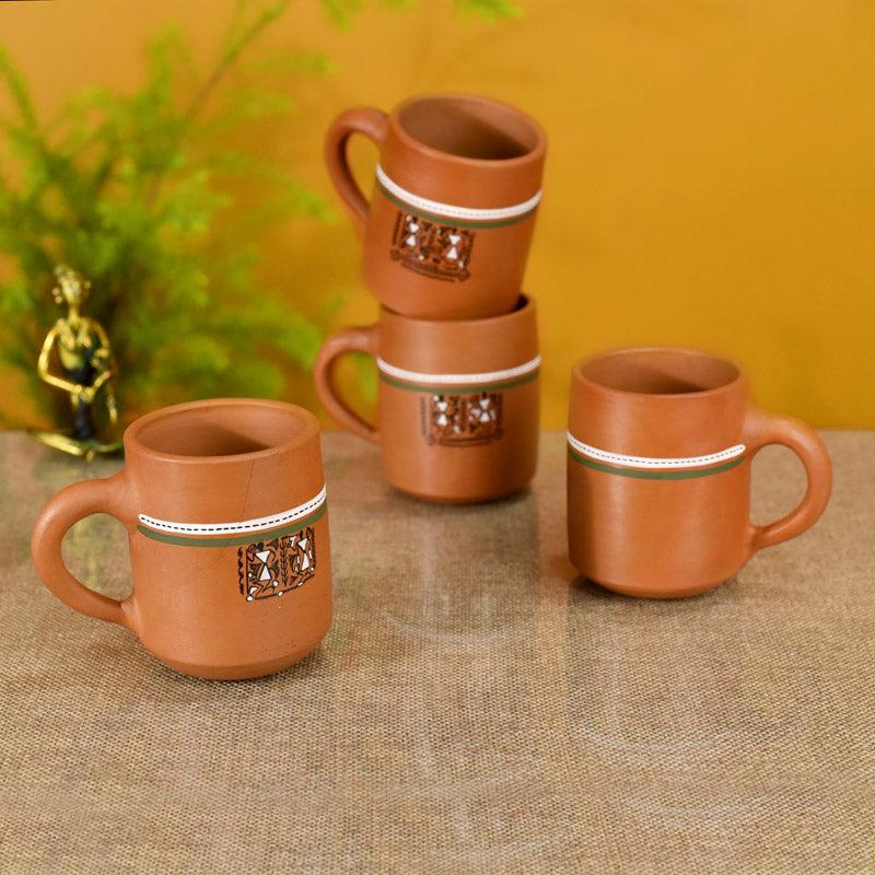 Ameya Terracotta Tea Cup (150 mL Each) - Set of Four