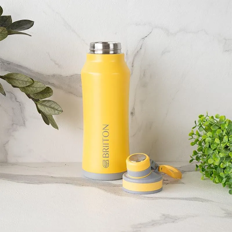 Hydrate Wonder Hot & Cold Thermos Water Bottle (Yellow) - 1000 mL media 3