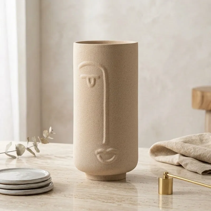 Ada Face Vase - Beige media 1