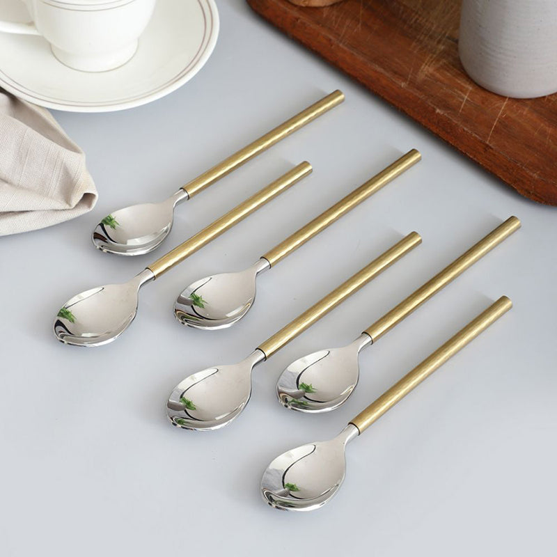 Stirling Spoon Set (Silver & White) - Set Of Six