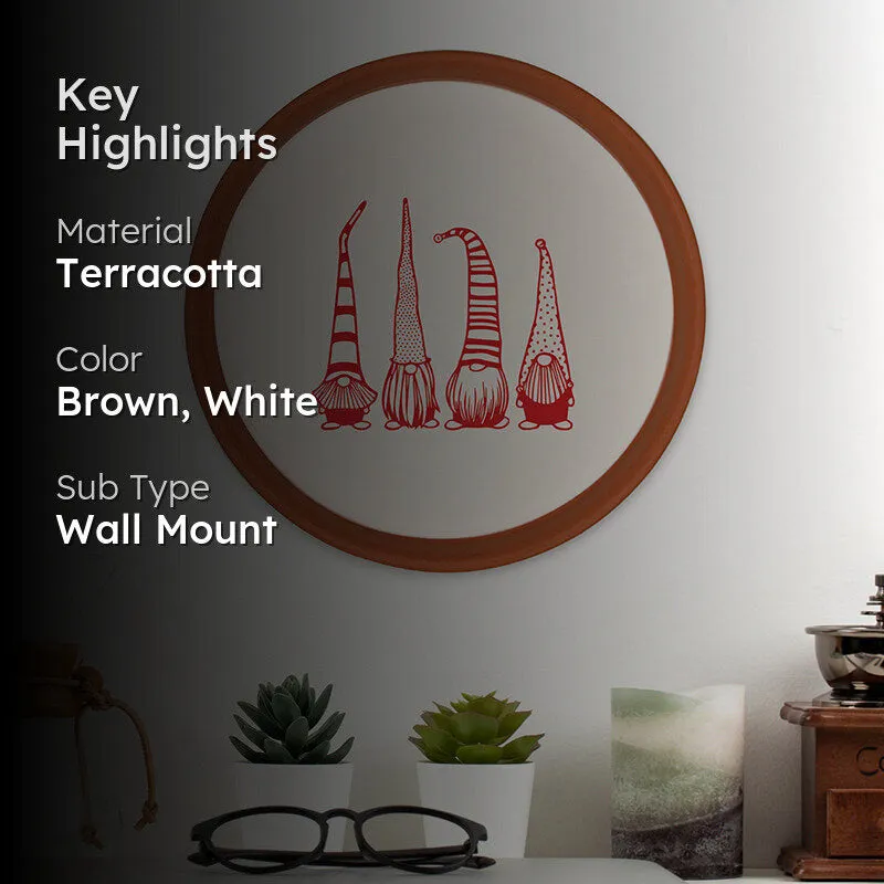Gnome Party Terracotta Wall Plate media 2