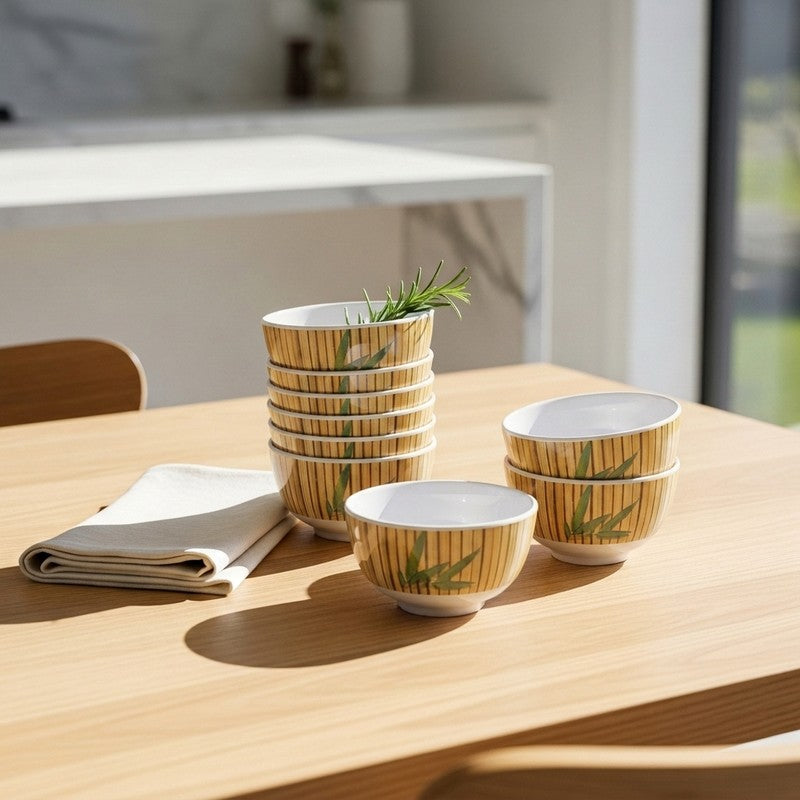 Bamboo Melamine Snack Bowls (150 mL Each) - Set of Six - 150 mL
