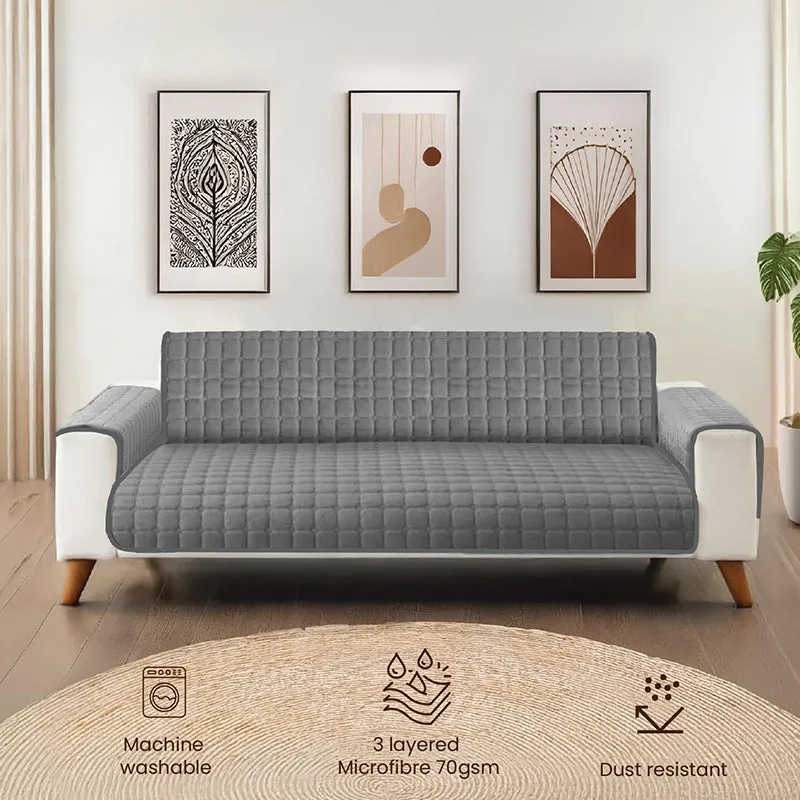 Urban Space Grey Textured Sofa Cover media 4