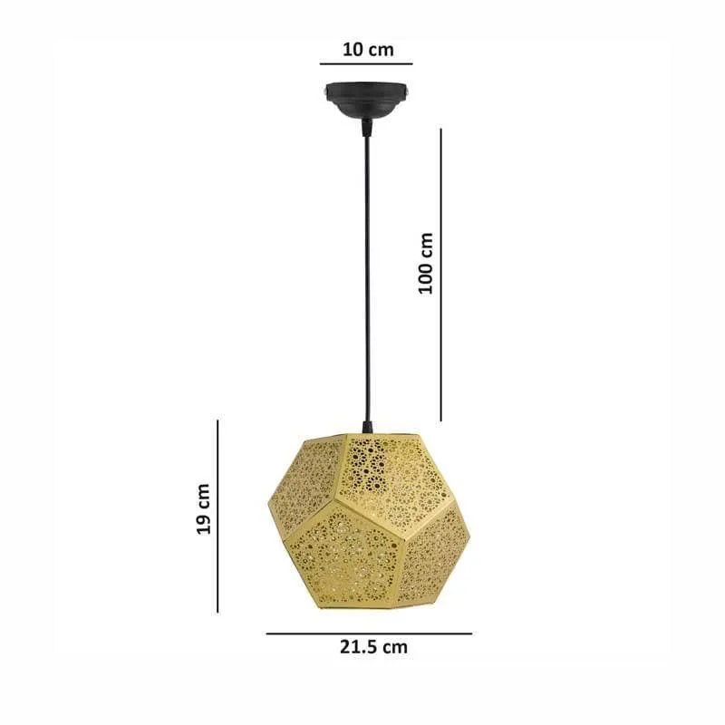 Hexagon Jaalidar Metal Ceiling Lamp media 6