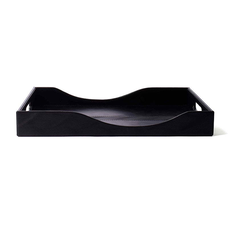 Veltrix Faux Leather Serving Tray - Black media 5
