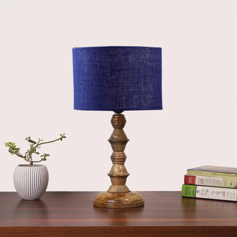 Sienna I Timber Wooden Table Lamp - Blue,Brown media 3