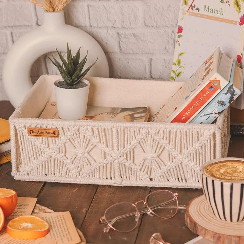 Perily Handcrafted Organiser (Metal,Cotton) Basket media 3