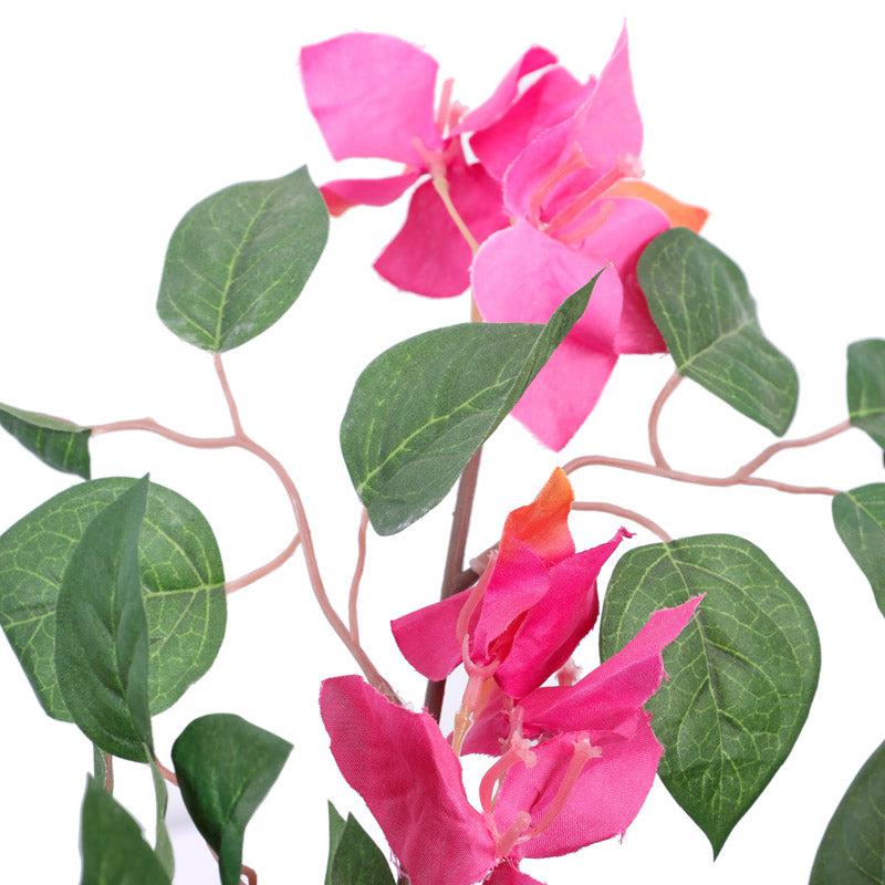Artificial Realistic Bougainvillea Bonsai Tree With Black Plastic Pot - 3 Feet media 6