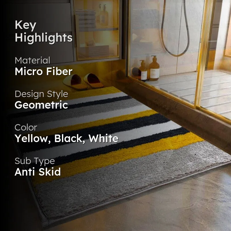 Luxe Soft Stripes Bathmat - Yellow media 2