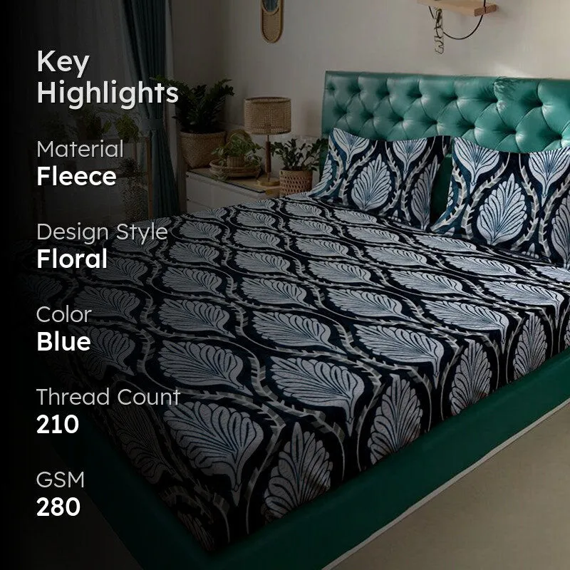 Malhar Ethnic Fleece Bedsheet - 280 GSM media 2