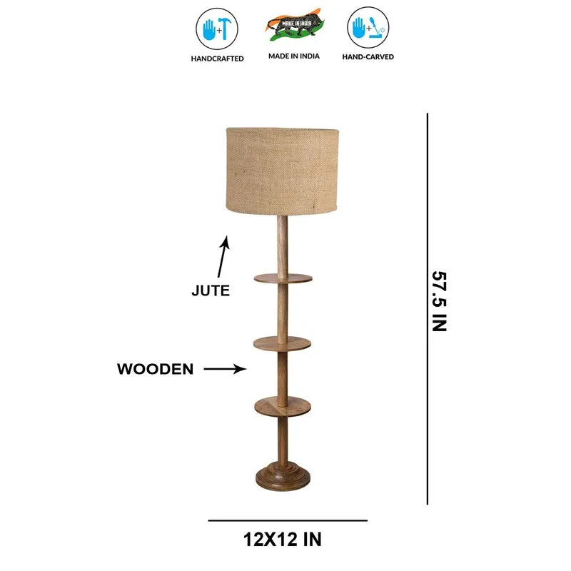 LumiCrate Tower Wooden Floor Lamp - Beige media 8
