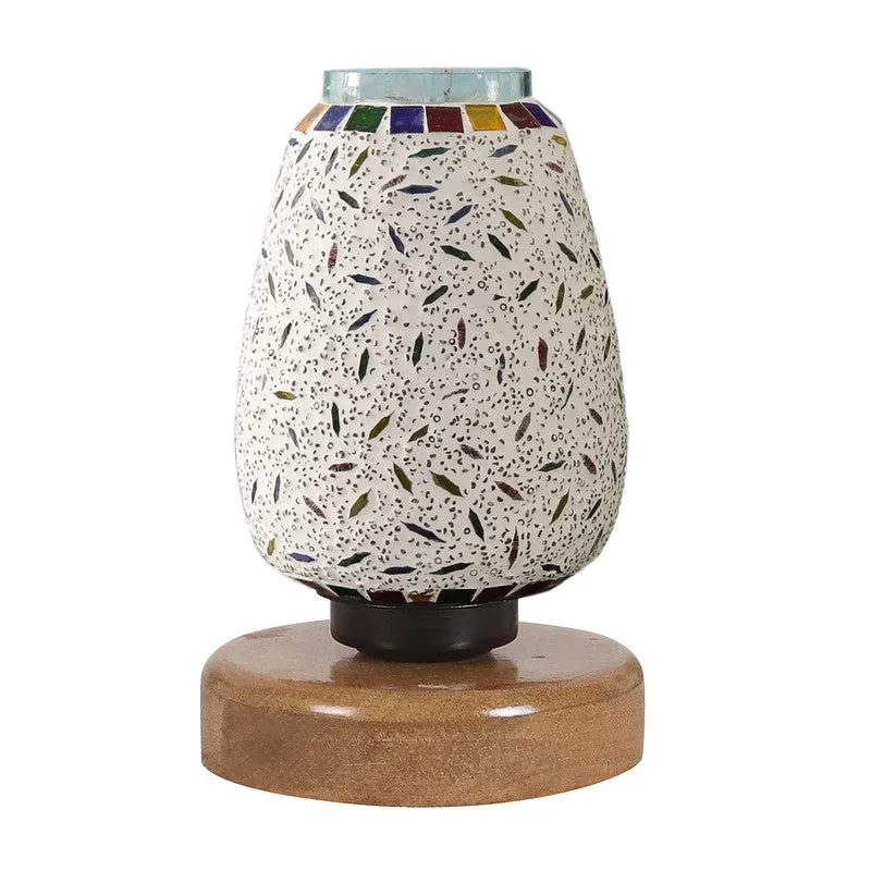 Haloix Glass Table Lamp With Wooden Base - Multicolor media 5