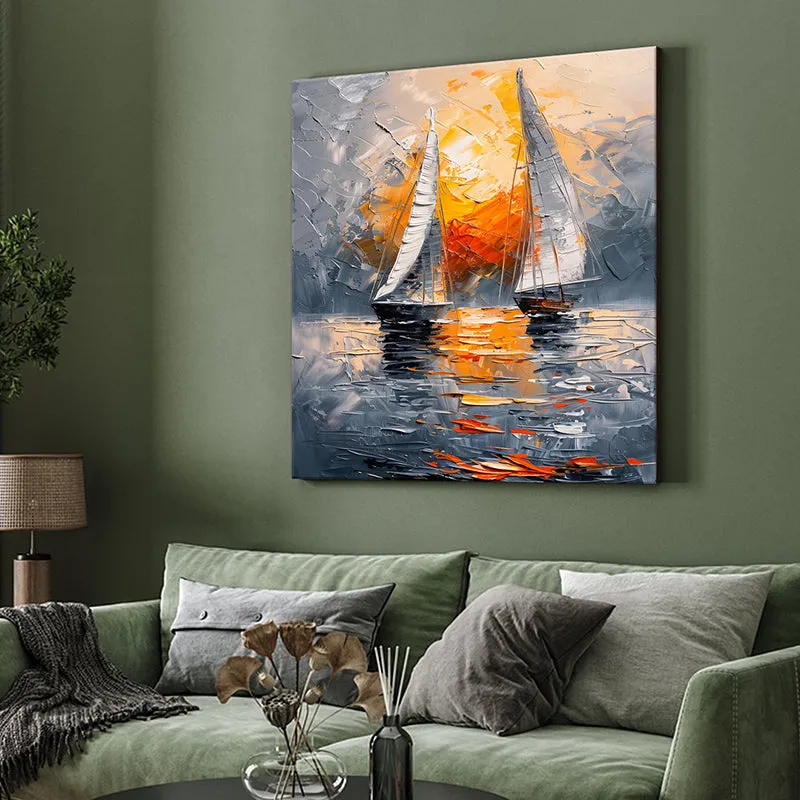 Dusk Boat Trip Wall Painting media 4