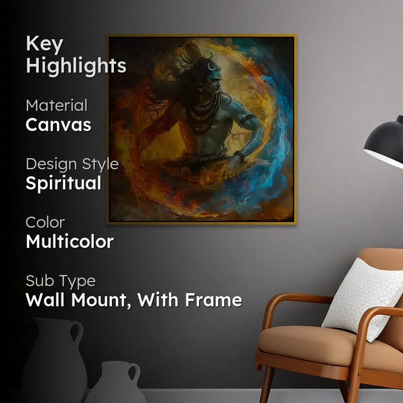 Cosmic Shiva Canvas Wall Art With Frame media 2