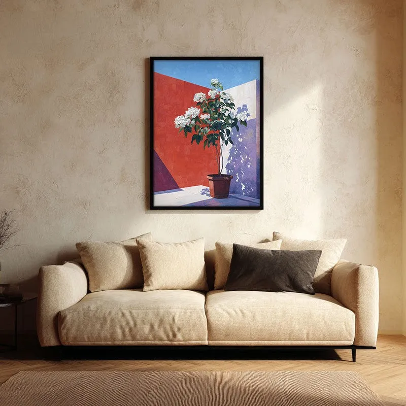 Sunlit Foliage Canvas Wall Painting - Black Frame media 1