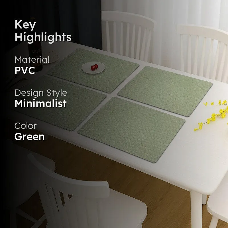 Rustayne Green Rectangle PVC Table Mats - Set Of Four media 2
