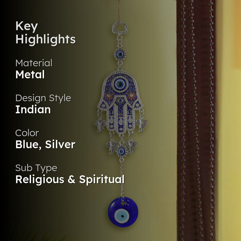 Hamsa Palm Evil Eye Metal Wall Accent media 2
