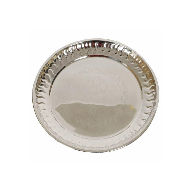 Silver Sacred Steel Pooja Thali Set - Seven Piece Set media 3