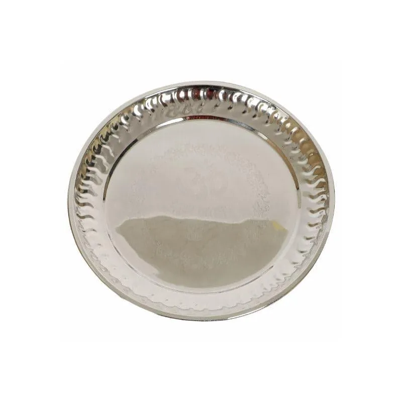 Silver Sacred Steel Pooja Thali Set - Seven Piece Set media 3