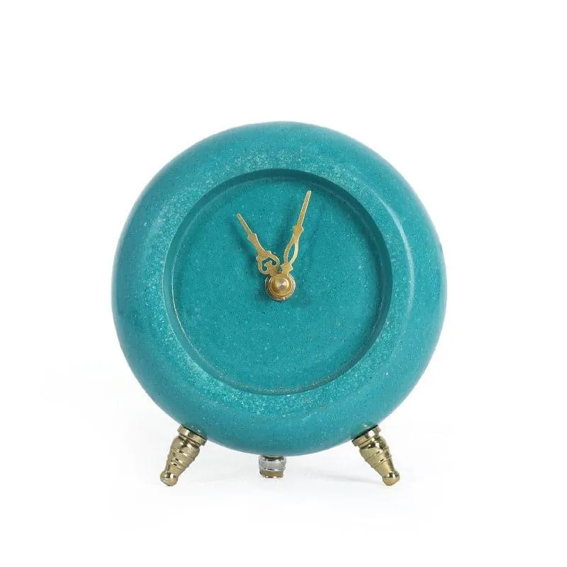 Tisora Hand Crafted Marble Table Clock - Turquoise media 5