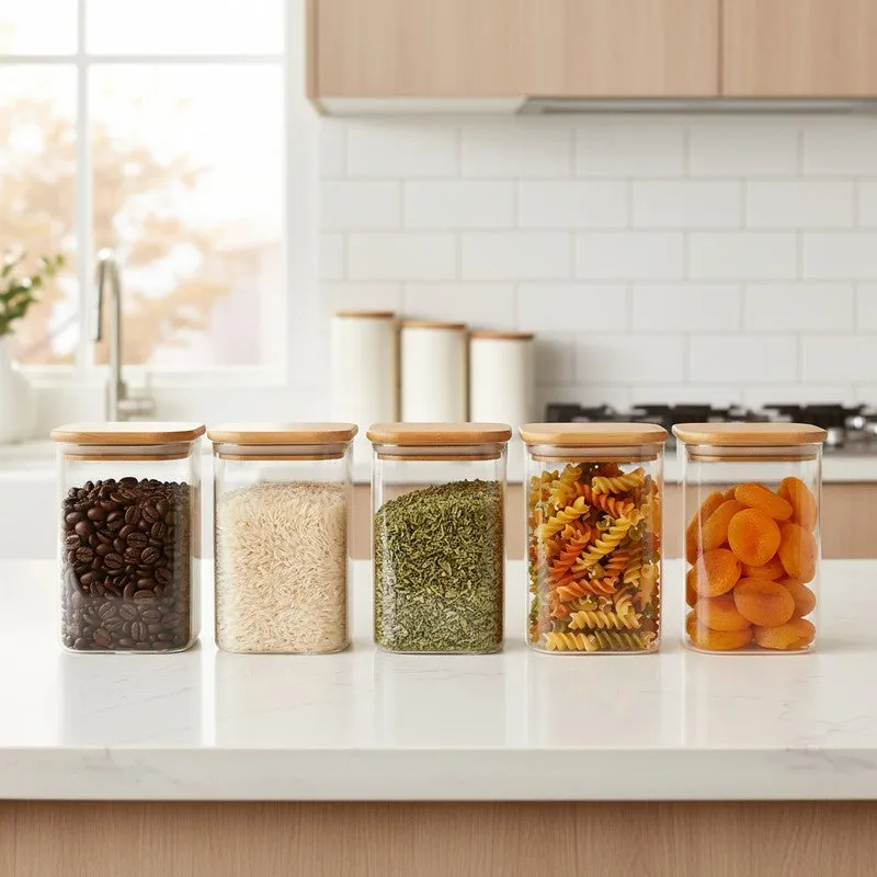Jarlo Glass Jar (600 mL Each) - Set Of Five - 3