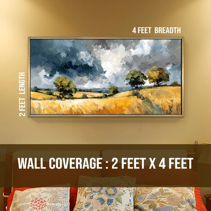 Gathering Sky Canvas Wall Painting With Frame media 8