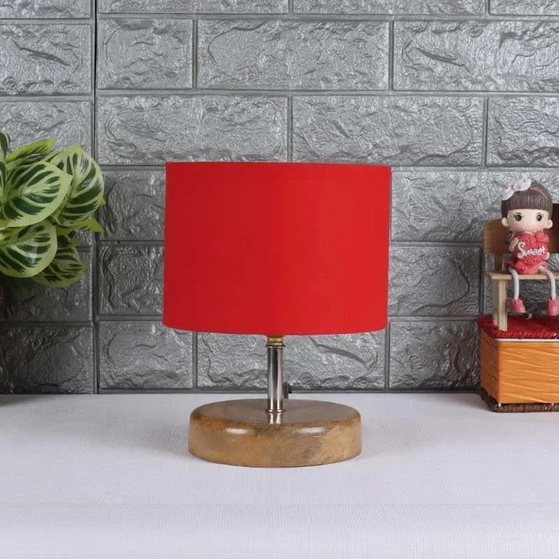 Reddie Fabric Table Lamp - Red,Brown media 4