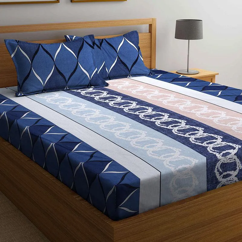 Braun Geometric Bedsheet - 150 GSM media 3