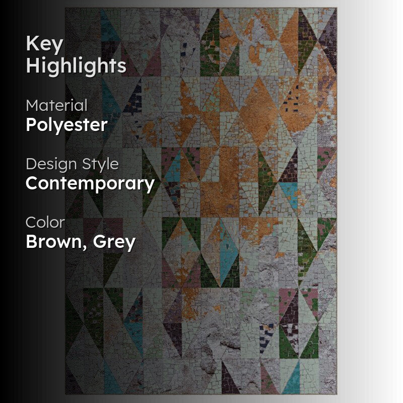 Katya Geometric Carpet - Brown & Grey media 2
