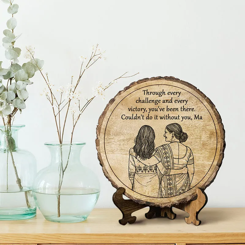 Could Not Do It Without You Wood Showpiece - Round media 1