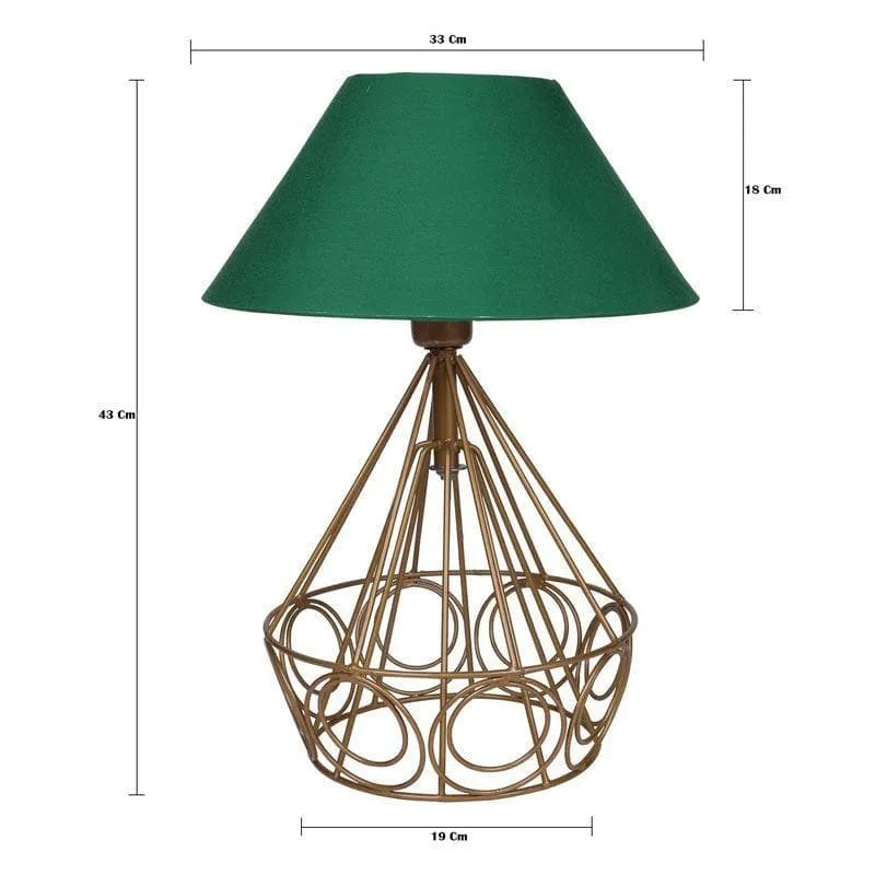 Farmhouse Fabric Table Lamp - Green,Gold media 6