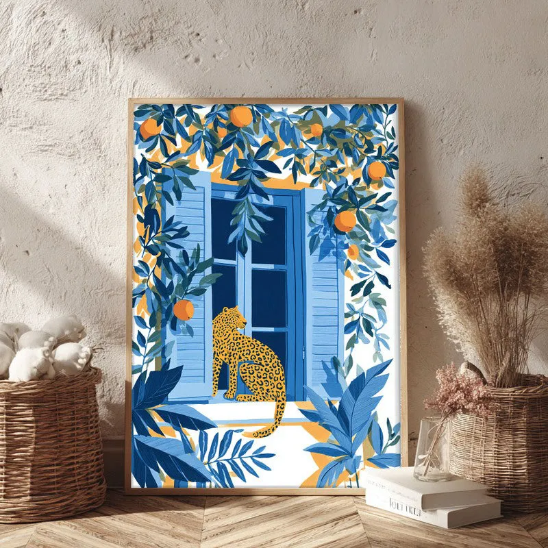 Jungle Charm Canvas Wall Painting - Brown Frame media 3