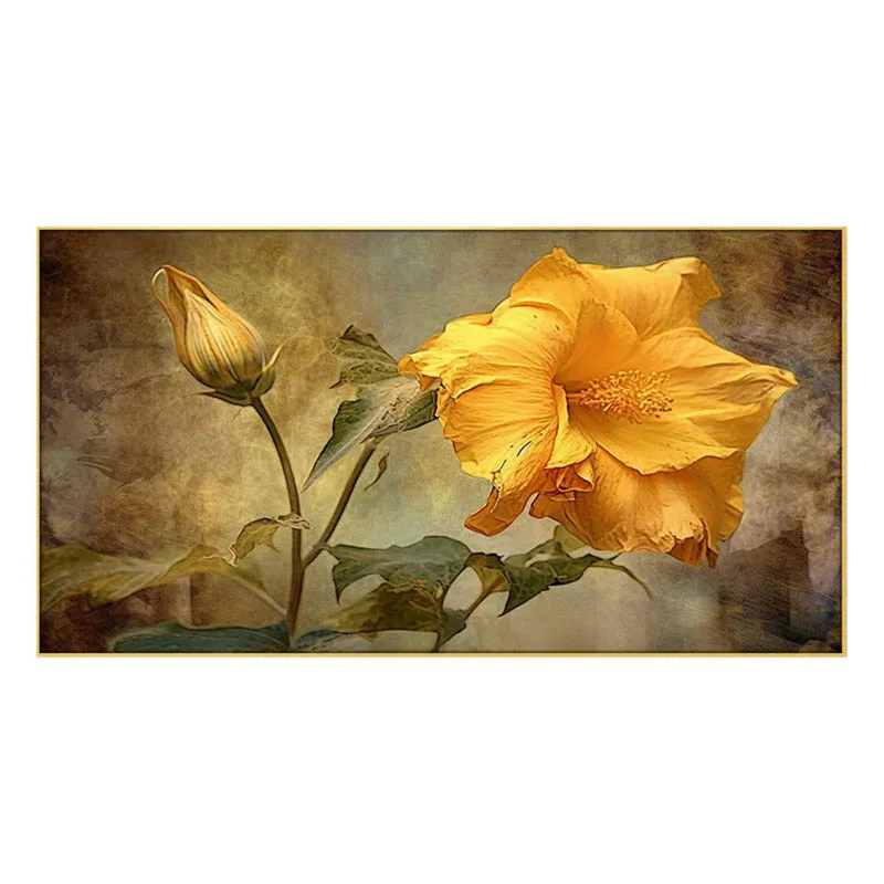 Shining Hibiscus Floral Canvas Wall Painting media 3