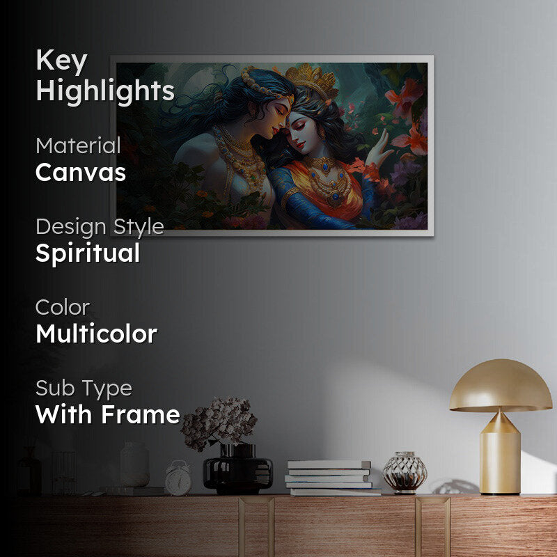 Mythic Pair Radha Krishna Canvas Wall Painting media 2