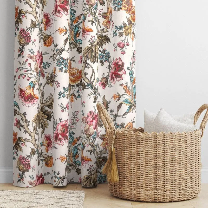 Mivaana Floral Curtain - Red media 1