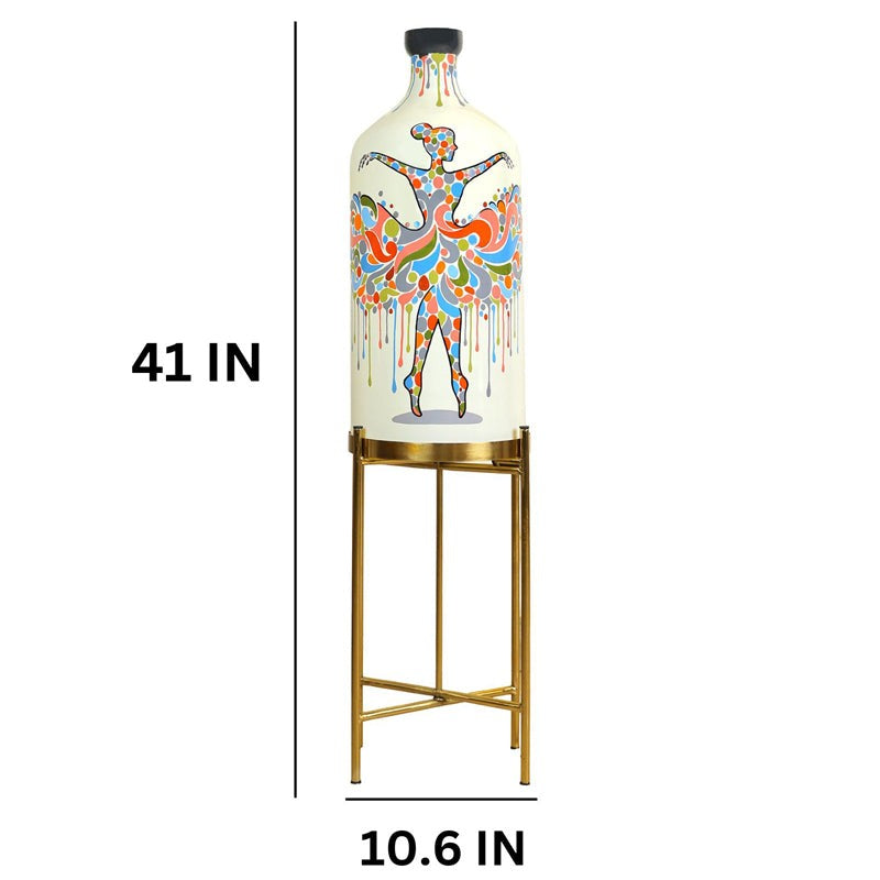 Ballerina Hand Painted Glass Floor Lamp With Stand media 6