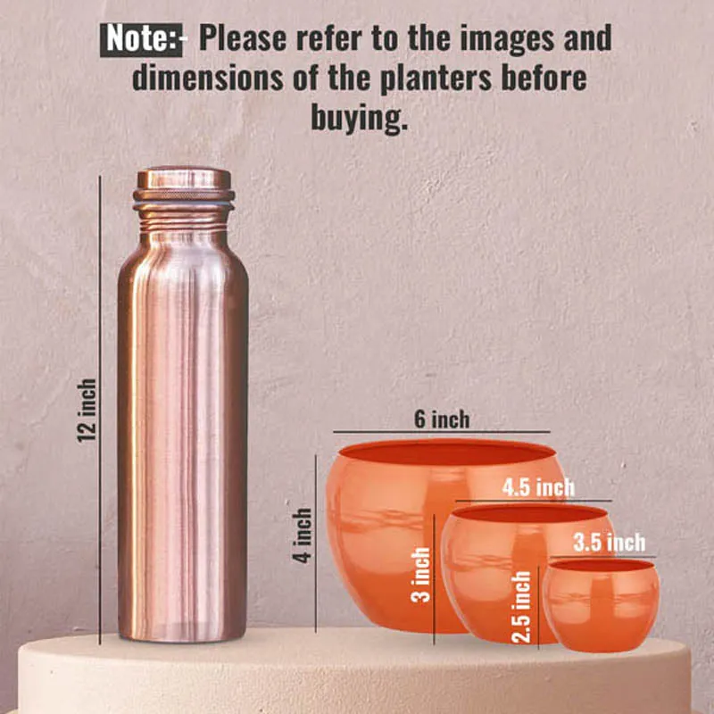 Alisha Handcrafted Planter (Orange) - Set Of Three media 8