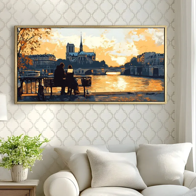 Twilight Canvas Wall Painting With Frame media 4
