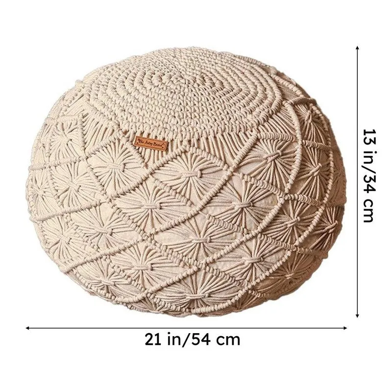 Reggae Boho Macrame Handknitted Pouffe media 6