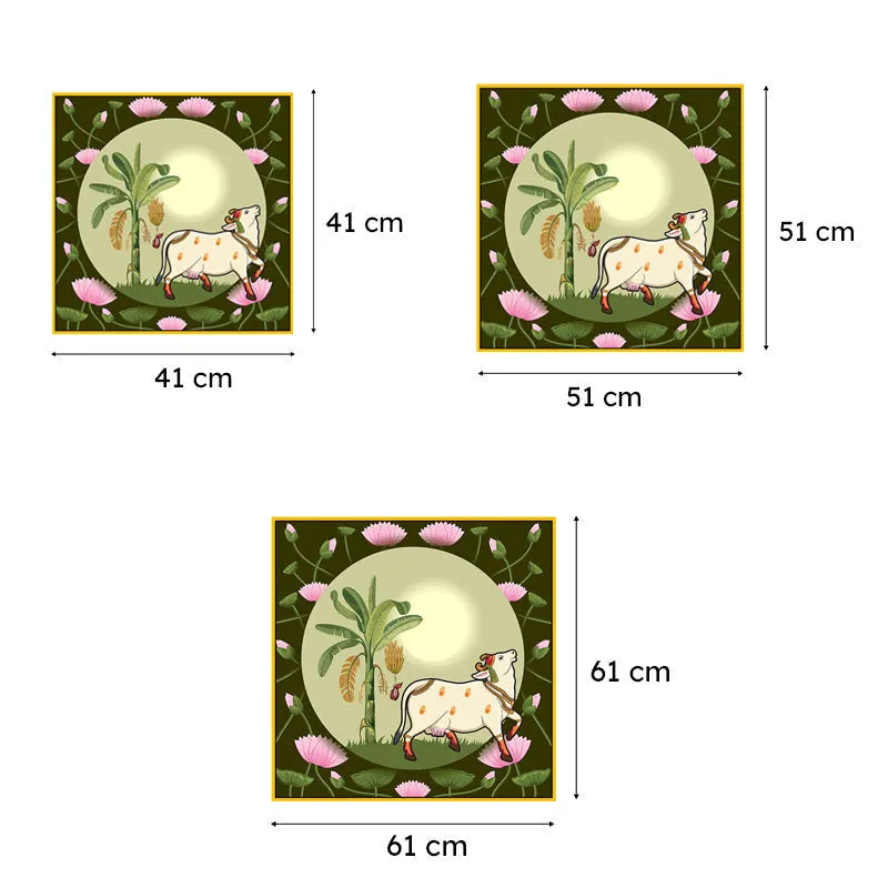 Pastoral Paradise Canvas Wall Painting With Frame - Gold media 6