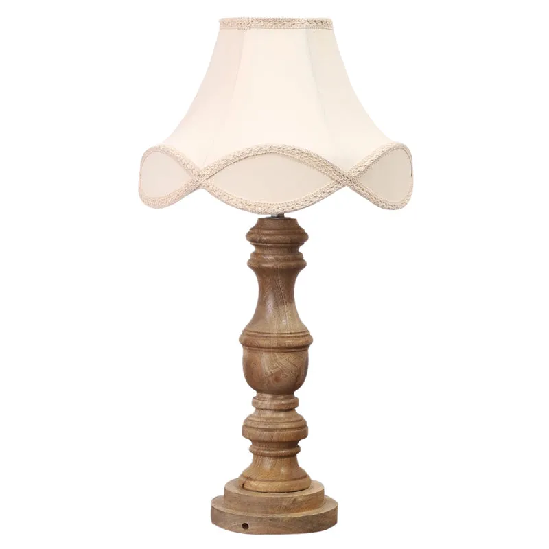 Valencia Arc Carve Wooden Table Lamp - Off White,Brown media 6