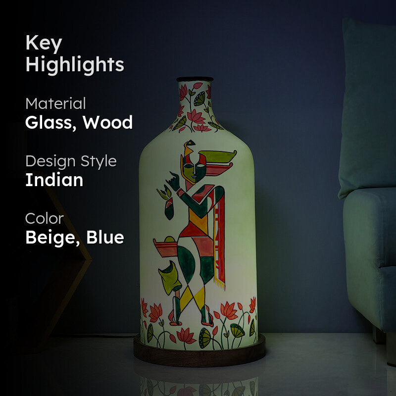 Noctis Glow Hand Painted Wood & Glass Floor Lamp media 2