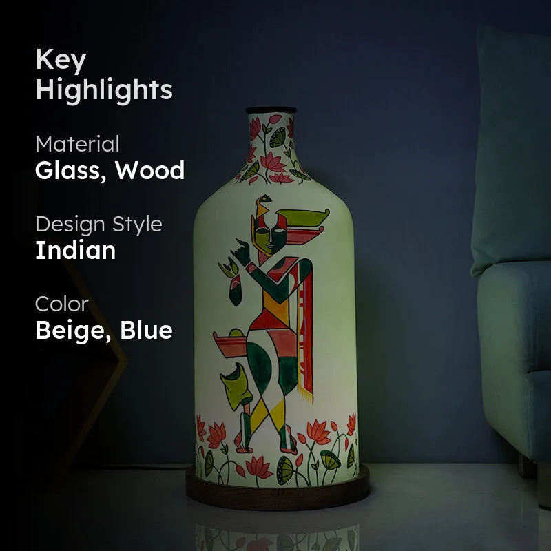 Noctis Glow Hand Painted Wood & Glass Floor Lamp media 2