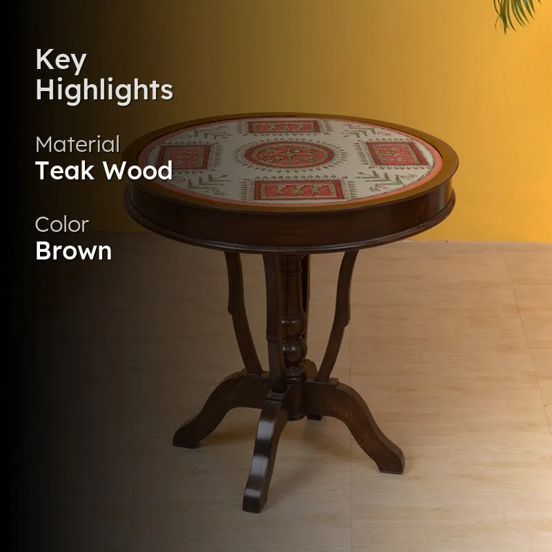 Kilm Pillar Teak Wood Side Table media 2