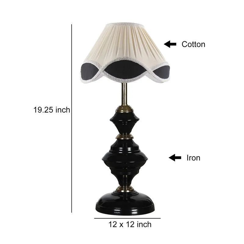 Auralyne Cotton Table Lamp With Iron Base - Ivory media 9