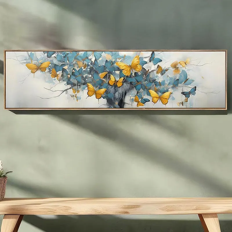 Azure Titli Canvas Wall Art With Frame - Sky Blue media 2
