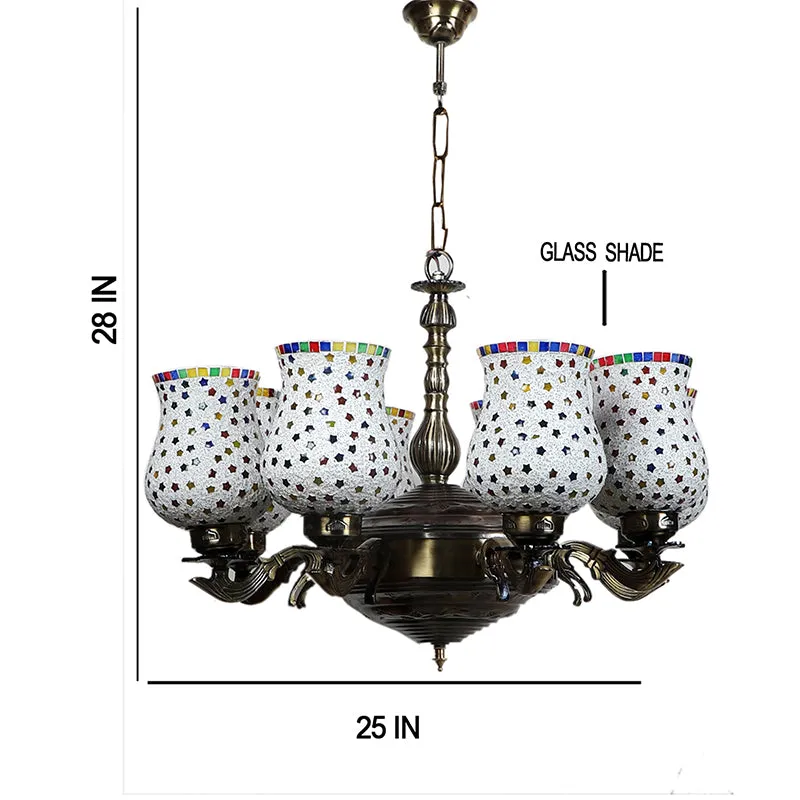Ekta Vilona Mosaic Golden Metal Ceiling Lamp - Multicolor media 5